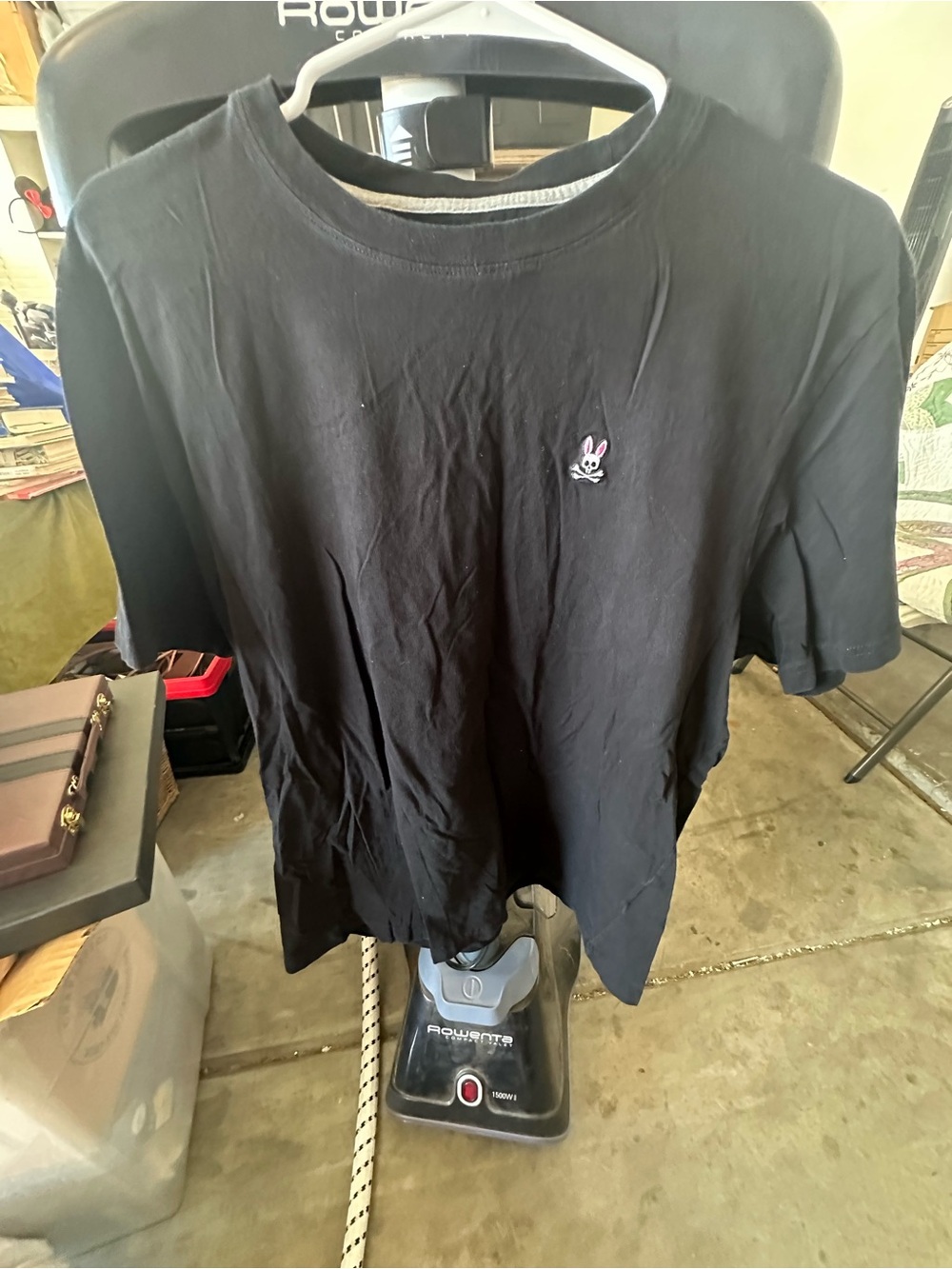 Psycho Bunny Black Short-Sleeve Crewneck T-Shirt with Small Embroidered Logo